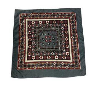 Source Unknown Floral Patterned Scarf - Red, White, Gray